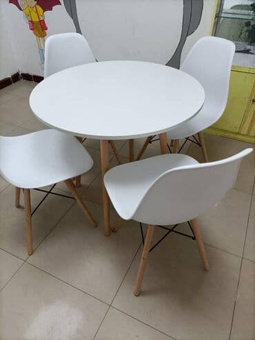 Кухонный стол и стул, Новый, Самовывоз, Платная доставка, цвет - Белый