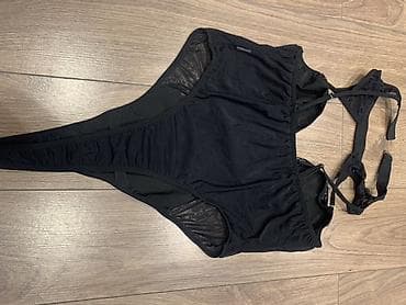 lining flex: Бордовый бархатный боди-комплект с подвязками - Материал: мягкий — 7