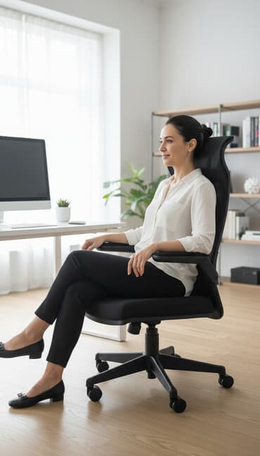 кресло в офис: Офисное кресло, С колесиками, цвет - Черный — 1