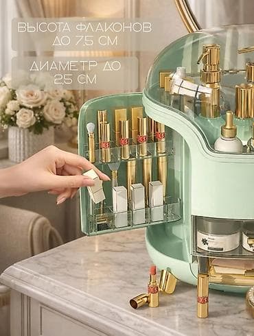 маска для лицо: Органайзер для косметики с пылезащитным куполом - Вместительный — 2