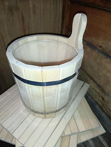 мобильный баня: Банный комплект из натурального дерева Состав: - Деревянное ведро с — 2