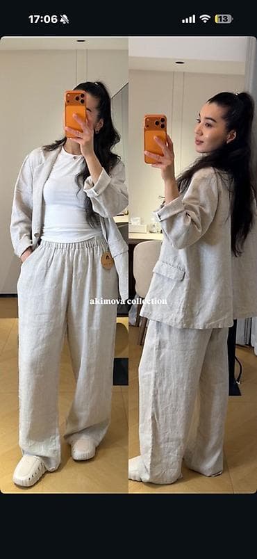 пиджак лен: Льняной женский костюм из коллекции Akimova Collection. Состав и — 1
