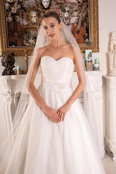 Личные вещи: Свадебное платье, С фатой, Фатин, Пышное, Кружево, Новый — 7