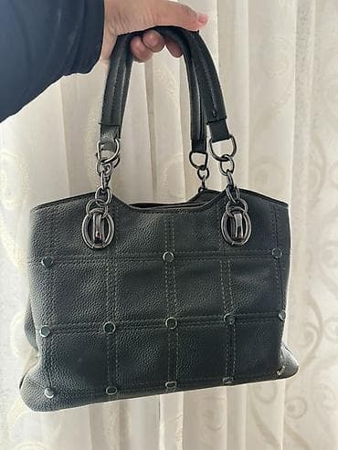 Женская сумка-тоут из темно-зеленой фактурной эко/натуральной кожи