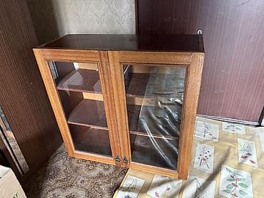 деревянная кухонная мебель: Кухонный гарнитур, Б/у, цвет - Коричневый, ДСП, Самовывоз — 2