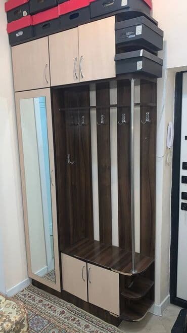 шкафы металлические для раздевалок бу: Шкаф-прихожая, Б/у, С зеркалом, ЛДСП — 1