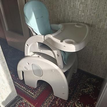 поздравления мишка: Стульчик для кормления, Б/у, Другой бренд, Пластик, Трансформер, цвет - Голубой — 1