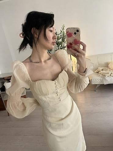 шифоне: Вечернее платье, Классическое, Шифон, С рукавами, Корсет, M, L — 1