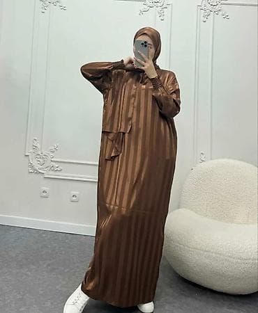 Повседневное платье, Осень-весна, Длинная модель, Трикотаж, Оверсайз, M, L, XL