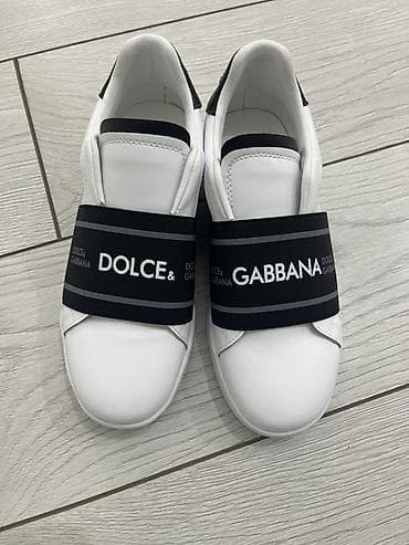 кожаные стельки: Мужские кроссовки, 40, 40.5, Dolce & Gabbana, Новый, цвет - Белый — 1
