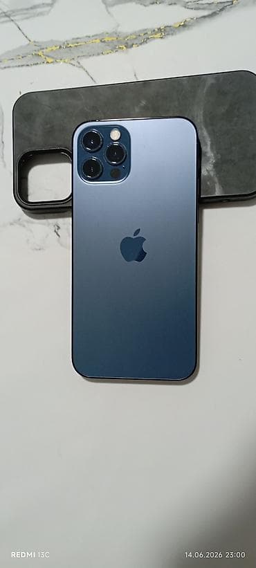 планшет apple: IPhone 12 Pro, Б/у, 128 ГБ, Pacific Blue, Чехол, 79 % — 2