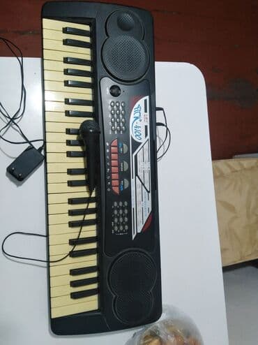 губная гормошка: Детский электронный синтезатор Meiheng MK-4100 с микрофоном — 3