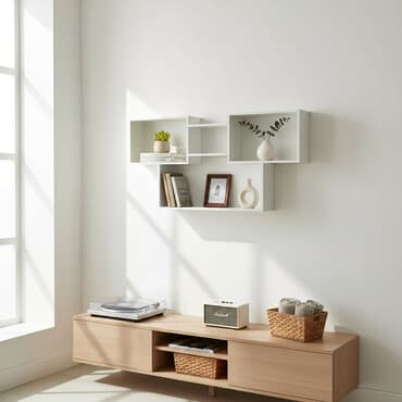 Полка навесная P002B (Белый) Большая и стильная настенная полка для at lalafo.kg Полка навесная P002B (Белый) Большая и стильная настенная полка для