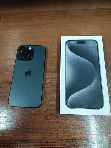 Техника жана электроника: IPhone 15 Pro, 128 ГБ, Black Titanium, Куту — 3