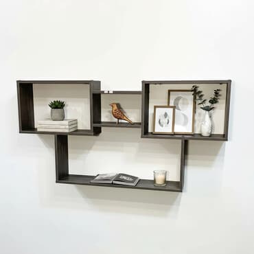 шкафы и стеллажи: Полка навесная P002B (Дуб серо-коричневый) Большая и стильная — 1