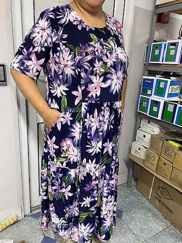 Личные вещи: Повседневное платье, Made in KG, Лето, Длинная модель, Трикотаж, Бохо — 2