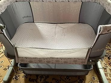 Детская мебель: Детская приставная кроватка, Без колесиков, цвет - Серый — 4