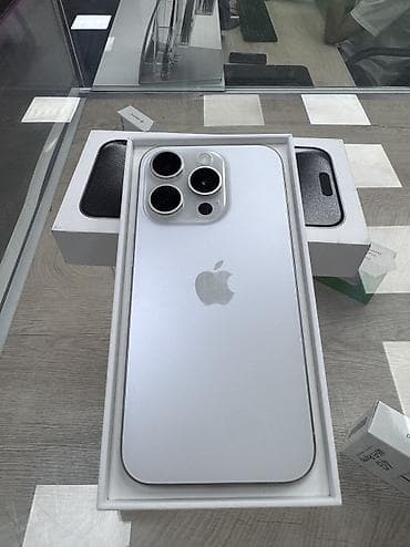IPhone 15 Pro, Б/у, 256 ГБ, White Titanium, Коробка, 86 % — 3