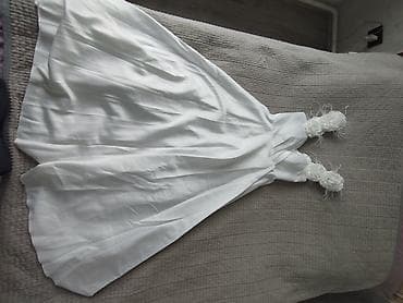 свадебная бижутерия: Свадебное/вечернее платье A‑line, цвет айвори (белый). - Силуэт — 2