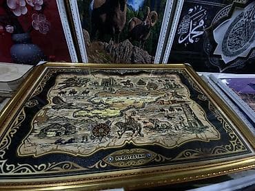 кыргызстан рисунки: Панно «Kyrgyzstan» с картой и этническими мотивами - Настенное панно — 2