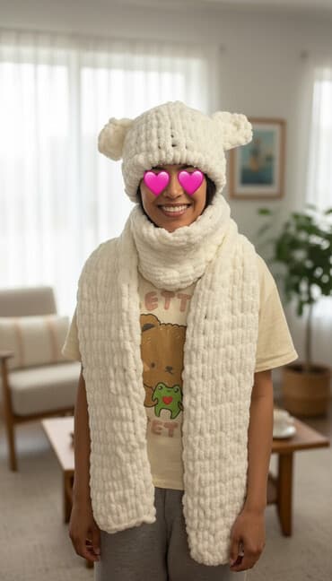 сколько стоит мягкая игрушка: Детский вязаный комплект: шапка + шарф из плюшевой пряжи(могу связать — 1