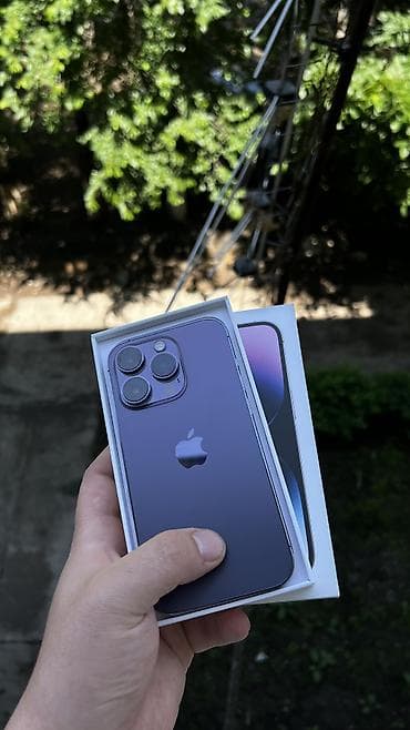 game stik: IPhone 14 Pro, Б/у, 256 ГБ, Deep Purple, Защитное стекло, Чехол, Кабель, 79 % — 3