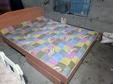 Лакокрасочные материалы: Спальный гарнитур, Двуспальная кровать, Дерево, цвет - Коричневый — 1