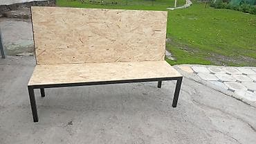 металический: Скамейка Металл, Со спинкой, Без крыши — 4