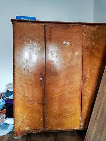 реставрация шкафа: Шкаф для одежды, Б/у, Прямой, Дерево — 3