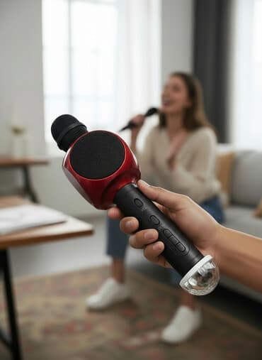 акустические системы cooldog с микрофоном: Беспроводной караоке‑микрофон с встроенной колонкой и светомузыкой - — 7