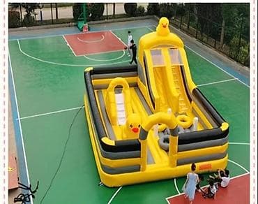 спортивная одежда женская: Надувной игровой комплекс с утёнком - Большой яркий батут‑полоса — 2