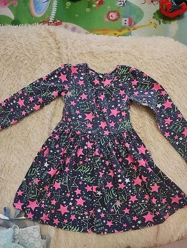 парные вещи: Детское платье, цвет - Голубой, Б/у — 3