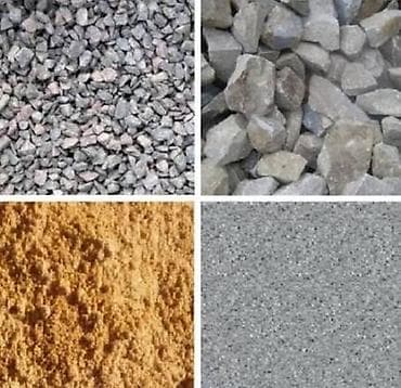 Щебень, бутовый камень, песок и цемент — комплект нерудных и вяжущих