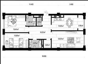 жк манхэттен: 3 комнаты, 99 м², Элитка, 14 этаж, Готовая ПСО (под самоотделку) — 4