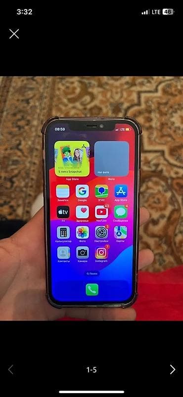апл 12: IPhone 12, 128 ГБ, чёрный Айклауд пароль не знаю но в цуме сказали за — 1
