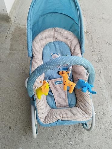 толокар чико: Детский шезлонг, Качалка, Железо, цвет - Голубой — 1