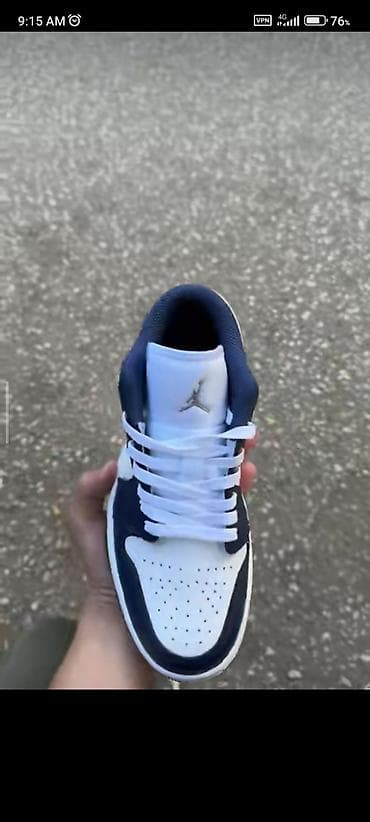 lining шлепки: Кроссовки Nike Air Jordan 1 Low - Цвет: темно‑синий/белый с серым — 1