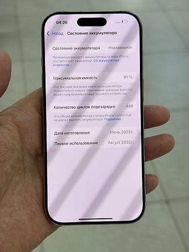 ipone 16: IPhone 16 Pro, Б/у, 1 ТБ, Natural Titanium, Защитное стекло, Чехол, 91 % — 10