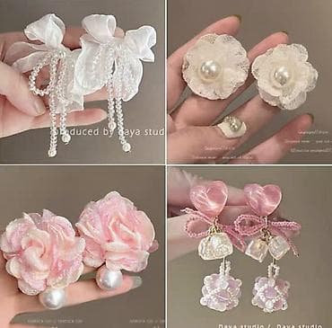 Серьги: Розовые женские серьги-каффы в романтичном стиле - Дизайн — 6