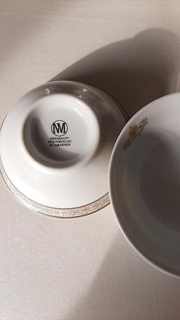 миск оптом: Кисушки, тонкий фарфор с арнаментом, размер диаметр 15 см. Два набора — 4