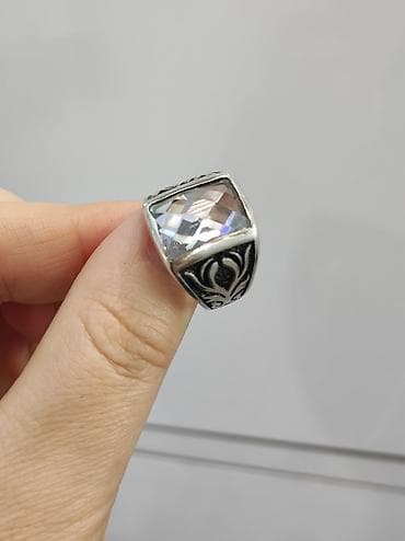 oura ring: Серебро 925 мужской кольцо Серебряная Печатка с камнями горный — 2