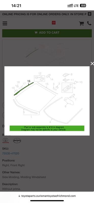 подкрыльник на ист: Toyota, 2020 г., Новый, Оригинал — 3