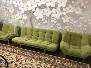 мебель из турции: Комплект мягкой мебели, Б/у, Самовывоз, цвет - Зеленый — 2