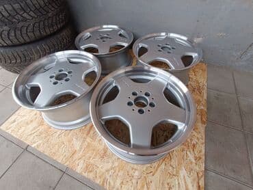 разноширокие: Литые Диски R 18 AMG, Комплект, отверстий - 5, Б/у — 2