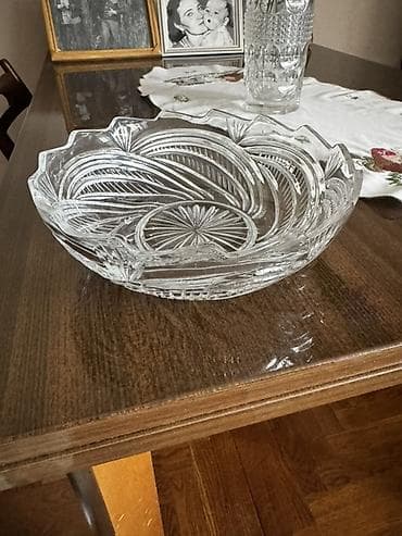 Хрустальная салатница/фруктовница - Материал: прозрачный хрусталь с