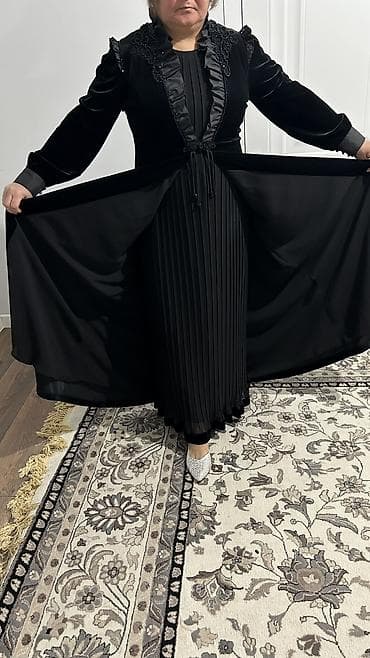 туфли черные с красивой отделкой: Вечернее платье королевский велюр и креп шифон двойка - Цвет — 7