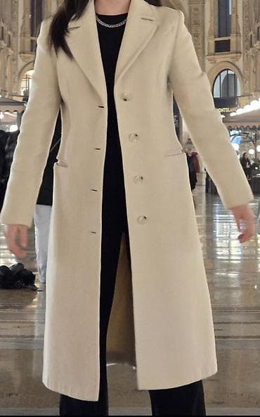 Пальто, Классика, Осень-весна, По колено, Приталенная модель, Стандарт