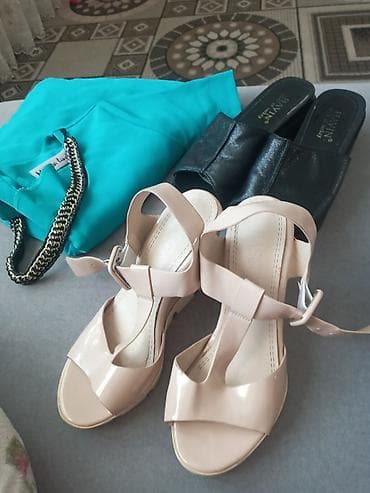 Босоножки, 36, Basconi, Б/у, цвет - Бежевый, Самовывоз