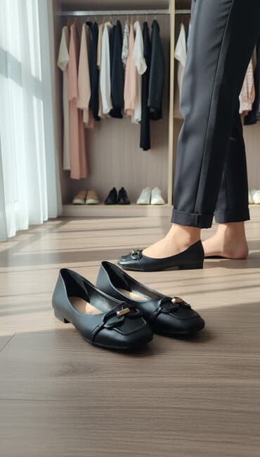 женские балетки: Балетки женские, размер 37 (маркировка 57‑164). кожаные. новые. - — 1