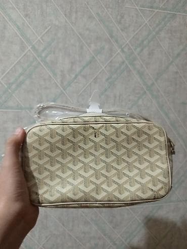 гоярд сумка: Сумка через плечо в стиле Goyard, бежево-кремовая с фирменным — 3